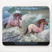 Chevaux de mustang et surf espagnols Mousepad de p Tapis De Souris