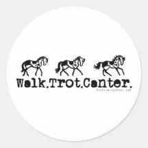 Chevaux de petit galop de trot de promenade adhésif rond