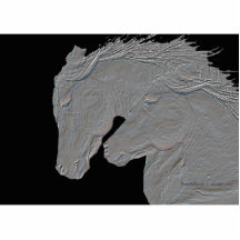 Chevaux de relief d'argent de regard photos en relief
