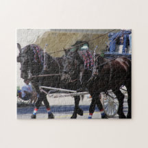 Chevaux sur le défilé puzzle avec photo