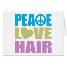 Cheveux d'amour de paix cartes