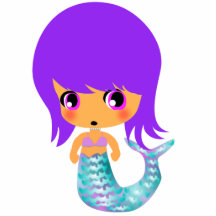 cheveux magiques de pourpre de sirène de chibi photos en relief