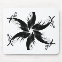 CHEVEUX NOIRS TAPIS DE SOURIS