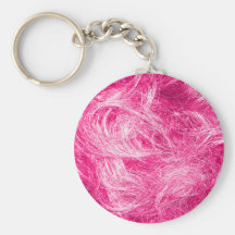 Cheveux roses bouclés porte-clé