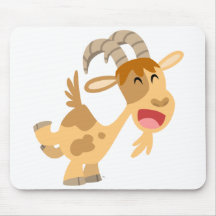 Chèvre heureuse mignonne Mousepad de bande dessiné Tapis De Souris