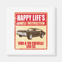 Chevrolet 1969 Chevelle 396 solides solubles Aimants Pour Réfrigérateur