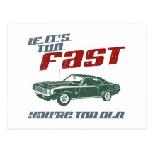 Chevrolet Camaro 1969 solides solubles Carte Postale