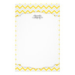 Chevron jaune et moderne personnalisé papeterie