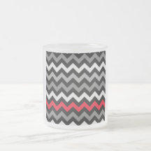 Chevron noir et blanc avec la rayure rouge tasses à café