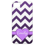 Chevron pourpre Ombre avec le coeur nommé Coque iPhone 5