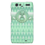 Chevron vert en bon état et hibou mignon coque motorola droid RAZR