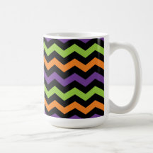 Chevrons pourpres d'amusement et noirs oranges ver tasse