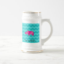 Chevrons roses de turquoise de rhinocéros tasses à café