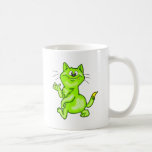Chez le chat vert de bande dessinée tasse