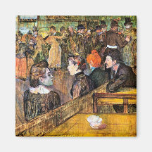 Chez Moulin de la Gallette par Toulouse-Lautrec Aimants Pour Réfrigérateur