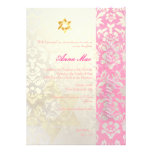 Chic + Bat mitzvah élégant de damassé/rose snob Faire-part