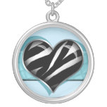 Chic mon collier de bleu d'impression de zèbre de 