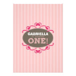 Chic tournant 1 invitation de fête d'anniversaire 