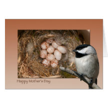 Chickadee du jour de mère cartes de vœux