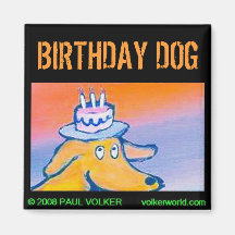 CHIEN $3,00 D'ANNIVERSAIRE AIMANTS POUR RÉFRIGÉRATEUR
