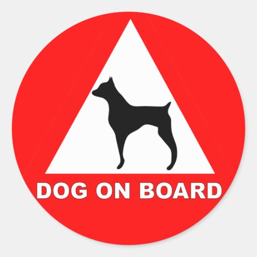 CHIEN À BORD ADHÉSIFS RONDS