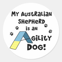 Chien australien d'agilité de berger autocollants ronds