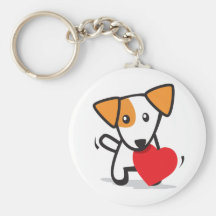 chien avec le coeur porte-clés