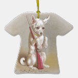 Chien avec Noël victorien de fusil Décorations De Noël