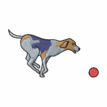 Chien chassant la boule polos brodés