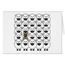 Chien de berger allemand chez les moutons cartes de vœux