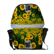Chien de carlin dans le sac messenger à Rickshaw d Besace