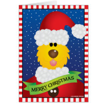 Chien de Père Noël avec la salutation Cartes De Vœux