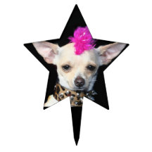 Chien de punk de chiwawa étiquette à gâteau