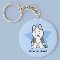 Chien de traîneau sibérien d'étoile de Kawaii porte-clés