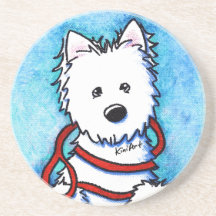 Chien de Westie et caboteur de laisse Dessous De Verres