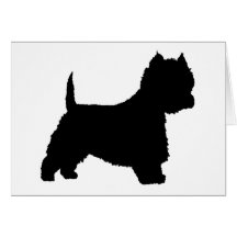 Chien de Westie (noir) Carte De Vœux