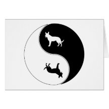 Chien de Yin Yang Cartes De Vœux