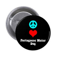 Chien d'eau portugais d'amour de paix badge