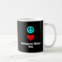 Chien d'eau portugais d'amour de paix tasse