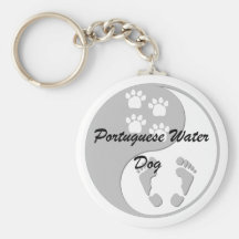 chien d'eau portugais de yang de yin porte-clef