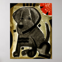 Chien dk_2005aug8j de laboratoire de chocolat affiche