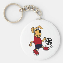 Chien drôle de CL jouant au football Porte-clé