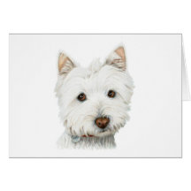 Chien en pastel de Westie Cartes De Vœux