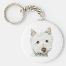 Chien en pastel de Westie Porte-clé
