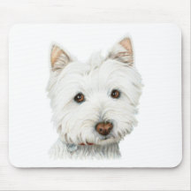 Chien en pastel de Westie Tapis De Souris
