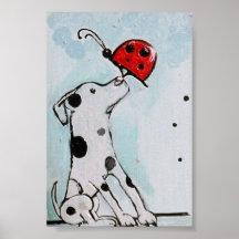 chien et coccinelle affiches