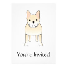 Chien mignon. Bouledogue français crème pâle Cartons D'invitation