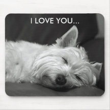 Chien Mousepad de Westie - JE T'AIME… Tapis De Souris