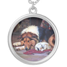 Chien orphelin avec l'art de cru de colley bijouterie