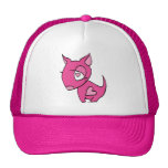 chien rose avec le coeur casquettes